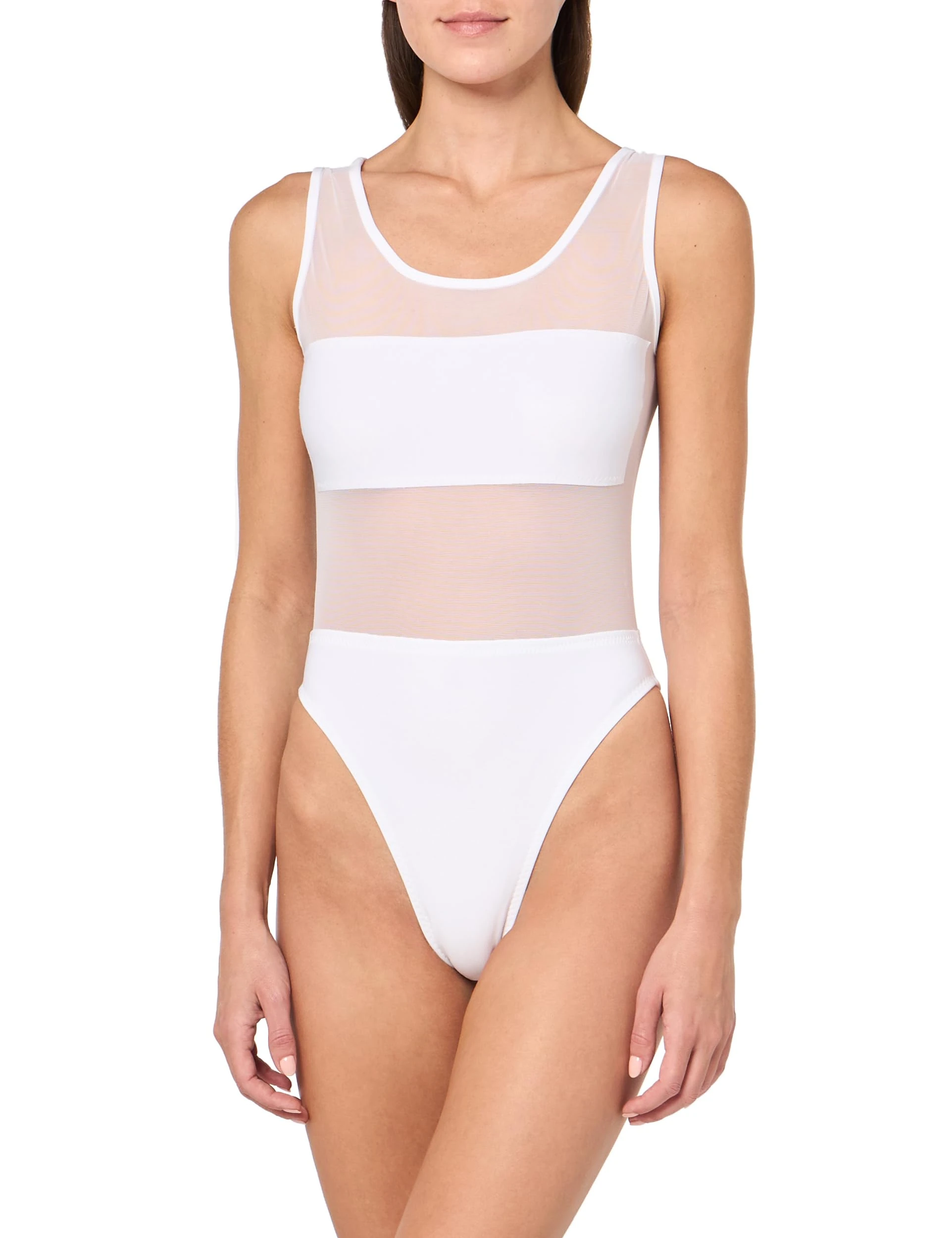 Norma Kamali Women's Dash Mio One Piece Swimsuit, Snow White/Snow Whit, Medium