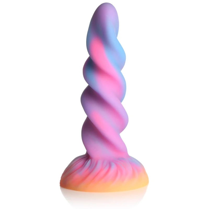 CREATURE COCKS Glow-in-The-Dark Unicorn Silicone Dildo for Men, Women & Couples. Firm and Flexible, Suction Base, Fantasy Dildo, Unique Texture. Premium Phthalate-Free & Body-Safe Silicone. 1 Piece. - Image 1