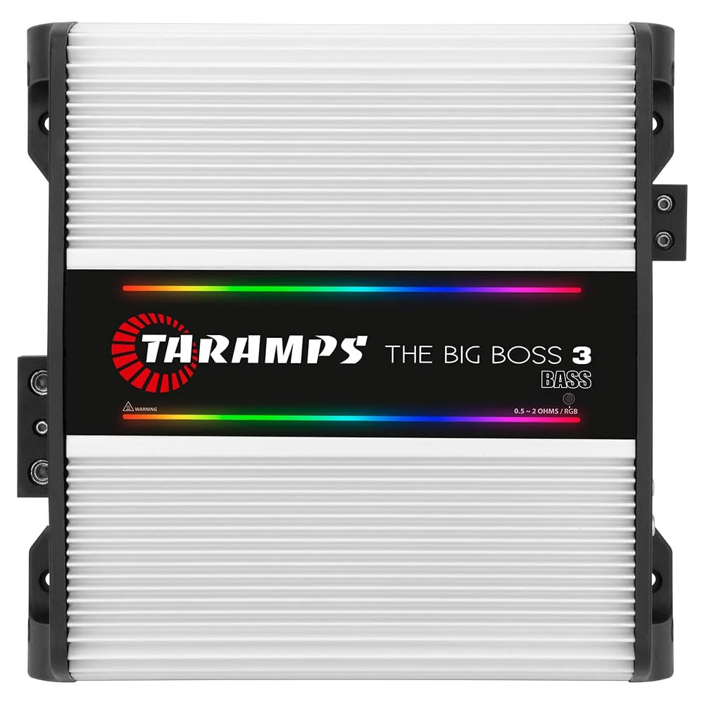Taramps The Big Boss 3 Bass Amplifier 0.5 to 2 Ohms 3000 Watts RMS 108 RGB Effects, Multi Impedance, 1 Channel Class D, Monoblock, Smart 3k, Car Audio