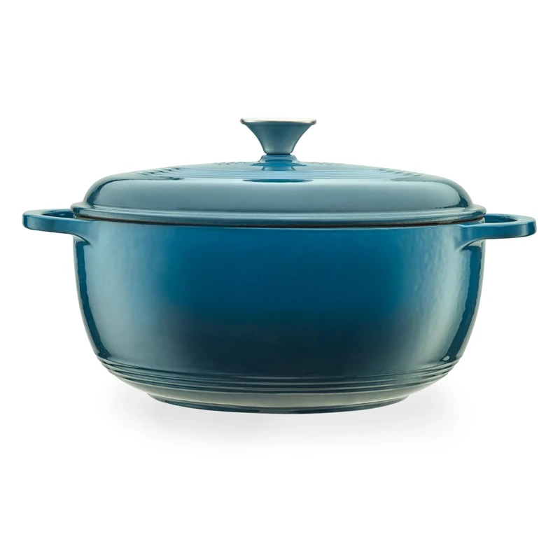 Mercer Culinary Enameled Cast Iron Round Dutch Oven, 6 qt., Turquoise