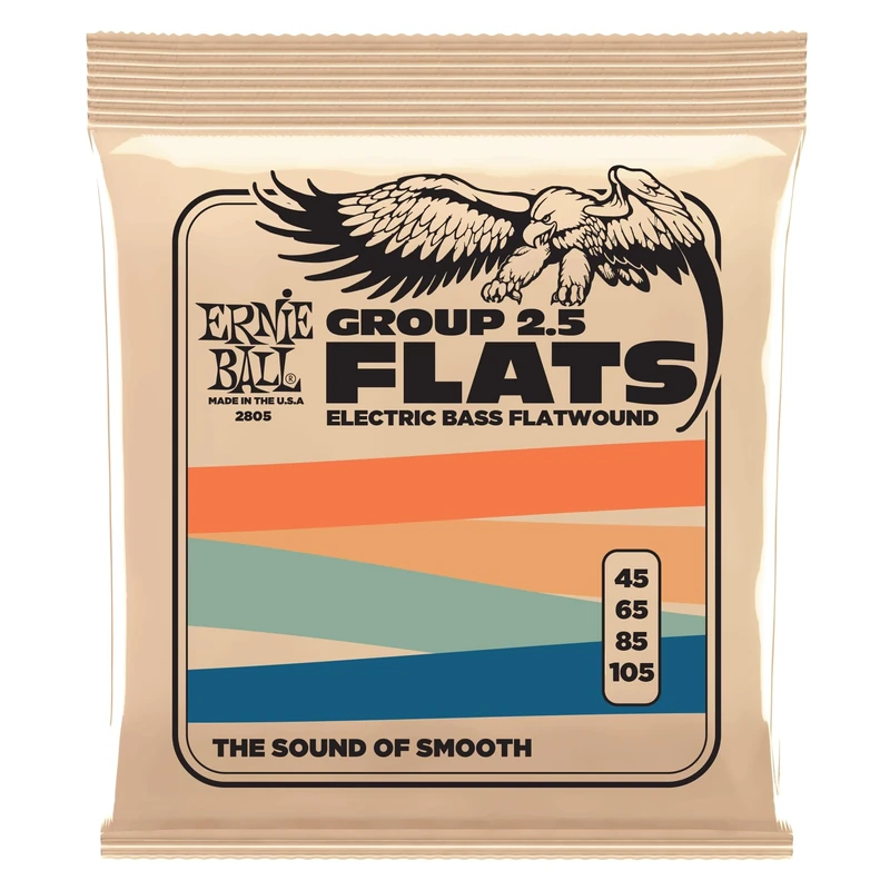 Ernie Ball Flatwound Group 2.5 Electric Bass Strings - 45-105 Gauge