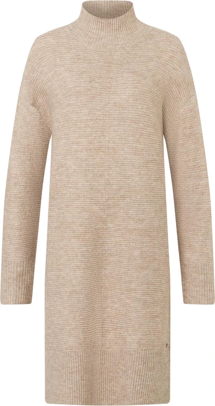 Timezone Women's Mock Neck Knit Dress, Natural Beige Melange, L