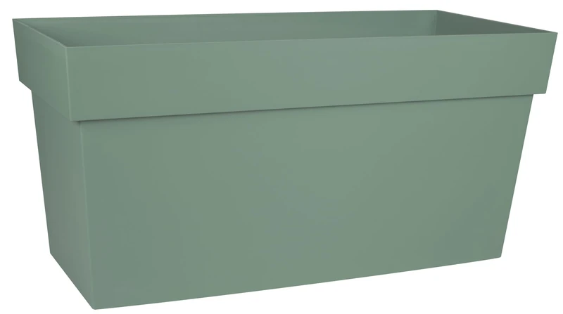 EDA - Tuscan wall 80 cm - Trough on wheels - Volume 74 L - with water reservoir and filter grid + watering chute - 79 x 35 x H.39 cm - laurel green - Image 1
