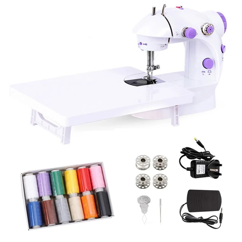 Mini Machine with Extension Table Double Thread Speed Switch, Electric Sewing Machine,Beginners And Kids Portable Sewing Machine,Diy Birthday Gift