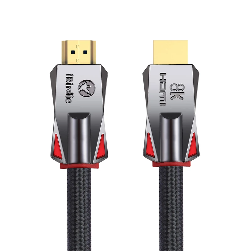 iBirdie Fiber Optic HDMI 2.1 Cable 50 Feet 16 Metre, Directional Active Cord 8K 60hz, 4K 120hz, 4K 144hz, HDCP 2.3, Ultra High Speed Compatible for Apple-TV Dolby-Vision-Atmos PS5 4070 4080