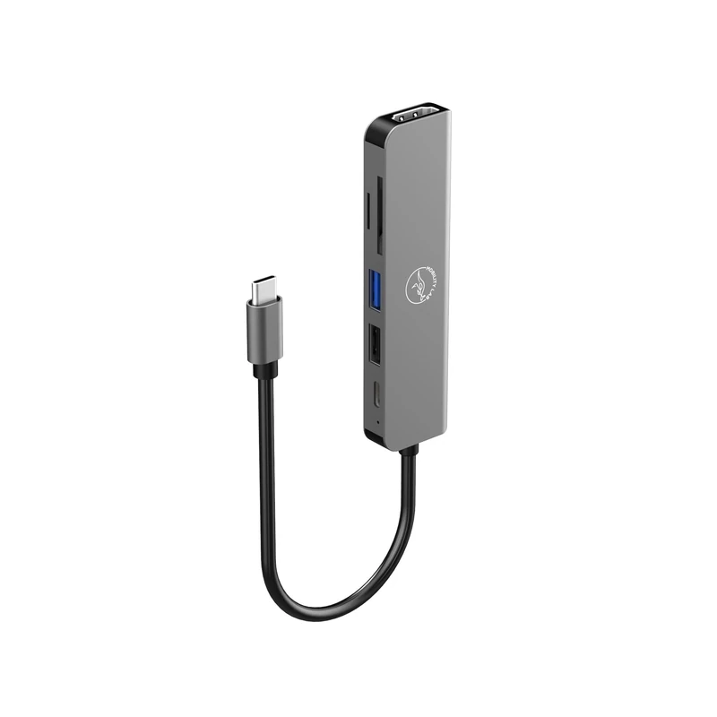 Mobility 6 in 1 USB-C Adapter Hub 60W - HDMI Port, USB 2.0, Super Fast USB 3.0, SD Card Reader and Micro SD Card Reader - 4K HDMI - MacOS and Windows Compatibility