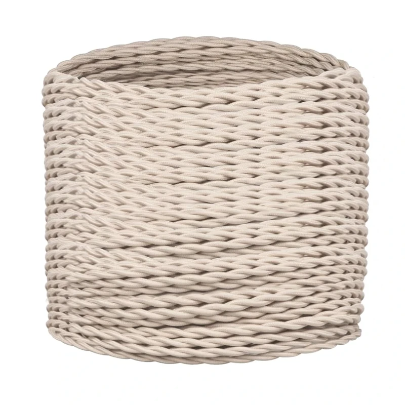 Helunsi 3 Core Vintage Braided Flex Cable - 10m Ivory Wire