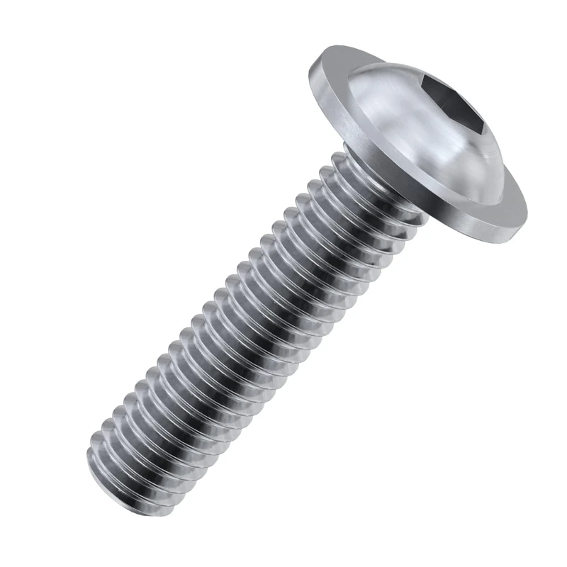 Accu - M6 x 20mm Socket Flanged Button Screws (ISO 7380-2) - Stainless Steel (A2) (Pack of 20)