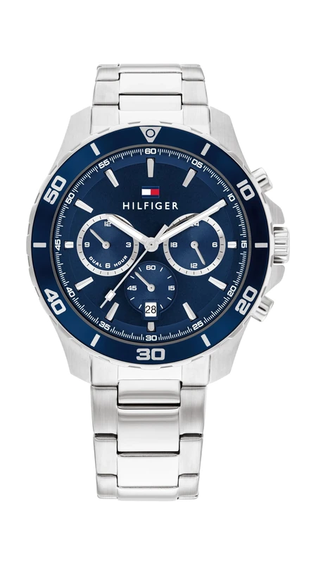 Tommy Hilfiger Analogue Multifunction Quartz Watch for Men with Silver Stainless Steel Bracelet - 1792094