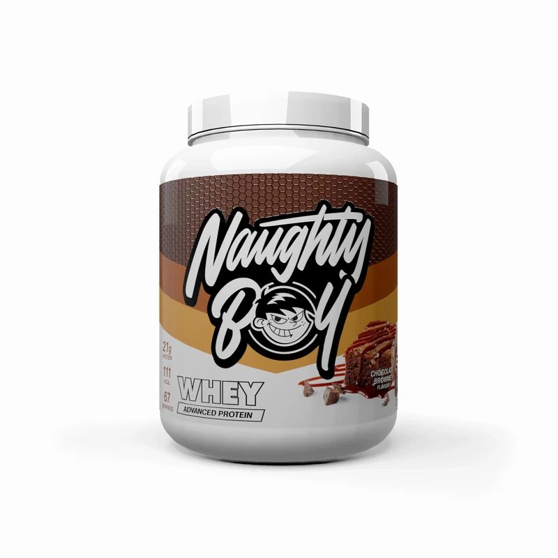 Naughty Boy Advanced 100% Whey Protein Powder. Muscle Building & Recovery Shake with Optimum Taste & Mixability. Low Sugar. (Chocolate Brownie, 2010 g)