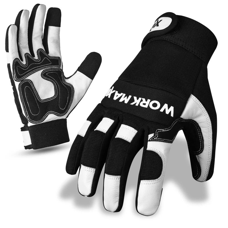 WORKMAXX Gardening Working Gloves Garden Thorn Proof Flexible Heavy Duty Leather Mechanic Utility Dexterity Breathable Construction Gloves for Work Mens Women (CRUST, S)