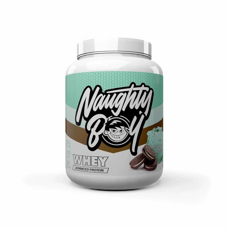 Naughty Boy Advanced 100% Whey Protein Powder. Muscle Building & Recovery Shake with Optimum Taste & Mixability. Low Sugar. (Mint Cookies & Cream, 2010 g)