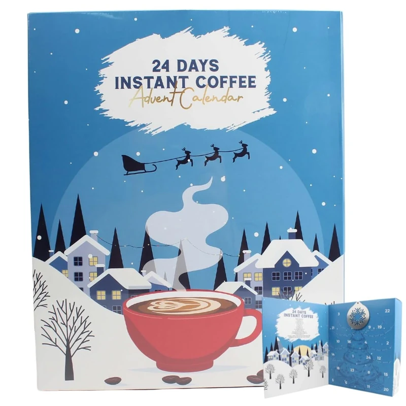 Coffee advent calendar 2025 | Christmas coffee advent for coffee' lovers | 24 days flavoured coffe advent calendar with pumpkin, caramel | Christmas coffeee advent gift for men women adults