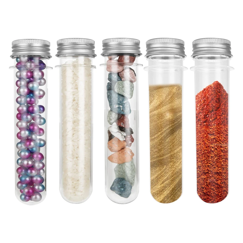 ASelected Plastic Test Tube 30pcs Screw Cap Test Tube 45Ml Reusable Transparent Seal Test Tube with Lid - Image 1