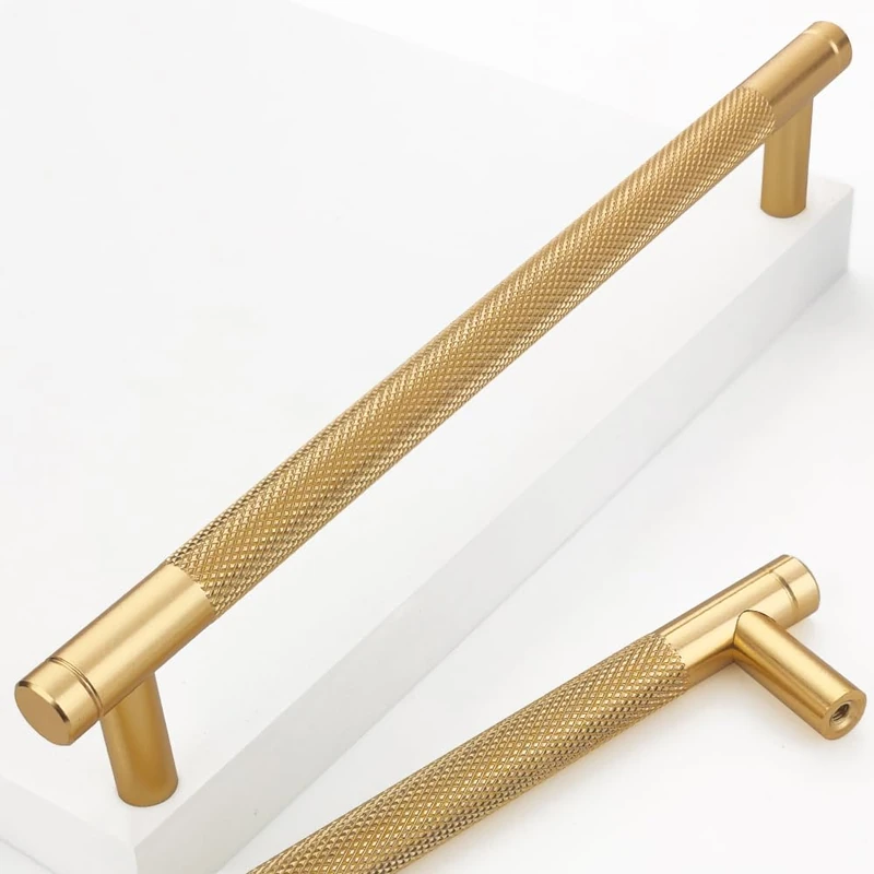 Ntresbonne 12 Pack 7 1/2 Inch 192 mm Barrel Cabinet Pulls Gold Cupboard Aluminum Handles Drawer Pull Cabinet Handles