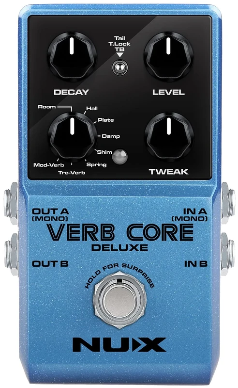 NU-X | Verb Core Deluxe Pedal with 8 Different Reverb Effects in a Single Box