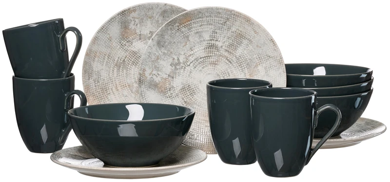 Ritzenhoff & Breker Kaffeeset Cecina, 12 Pieces, Grey-Pearl, Ceramic