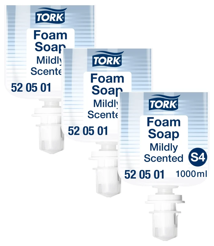 Tork Mild Foam Soap - 520501 - Skin-friendly All-purpose Soap for S4 Dispenser Systems - Premium Quality, Fresh Fragrance, 1 x 1000 ml (Pack of 3)