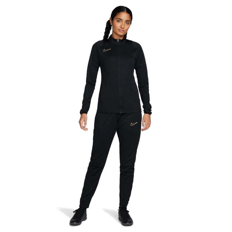 NIKE FD4120-013 W NK DRY ACD TRK SUIT Sweatshirt Women's BLACK/METALLIC GOLD Size L