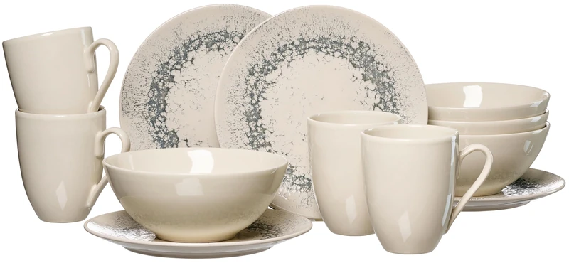 Cecina Coffee Set 12-Piece Cream Graphite