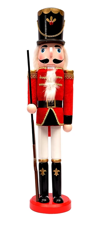 Ciao Christmas Nutcracker Toy Soldier Halberdier (60cm) wooden decoration with fabric, red/black