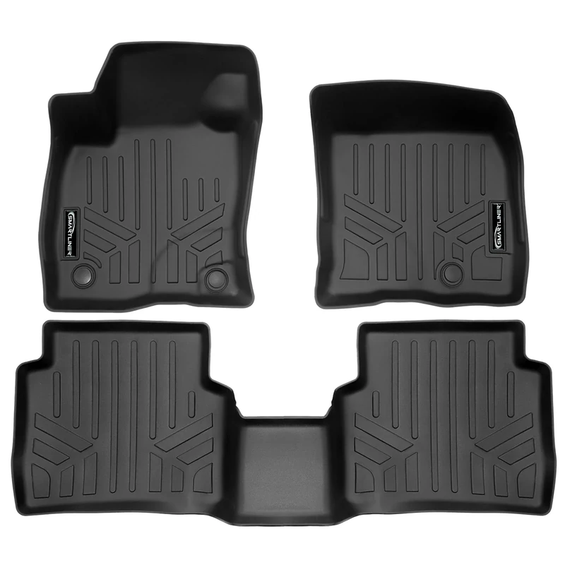 SMARTLINER All Weather Protection Custom Fit Black 2 Row Floor Mat Liner Set Compatible with 2020-2024 Lincoln Corsair