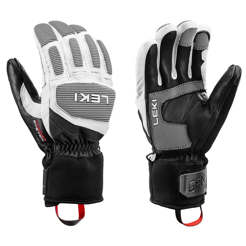 LEKI Griffin Pro 3D Gloves Ski Gloves Finger Gloves (White/Black 10.5)