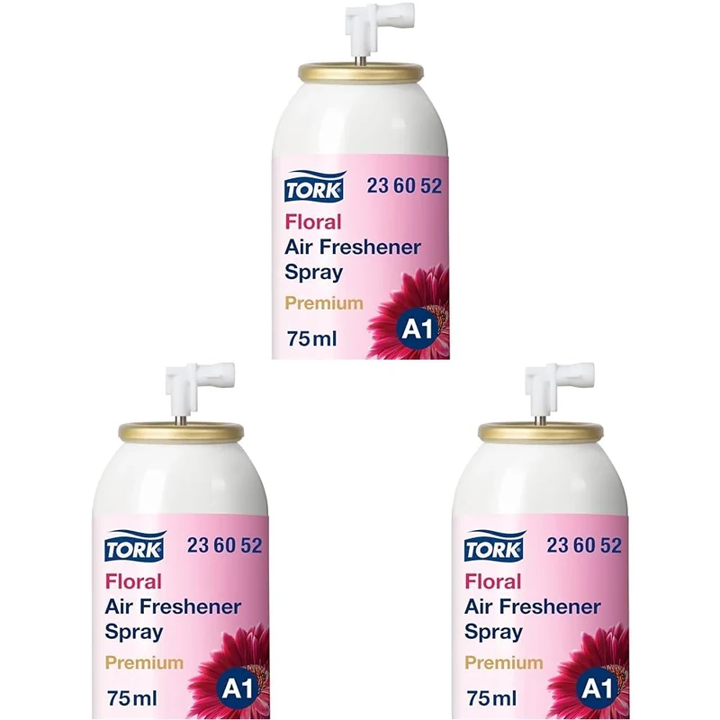 Tork Air Freshener Spray Refill - Floral Scent, Pink, Spray Form, Compatible with A1 Air Freshener System, Pack of 3