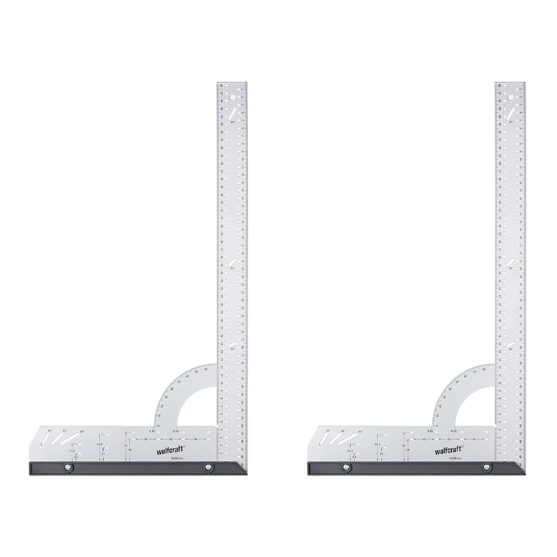 wolfcraft Universal Angle & Try Square I 5206000 I For measuring, marking, drawing and guided cutting (Pack of 2)