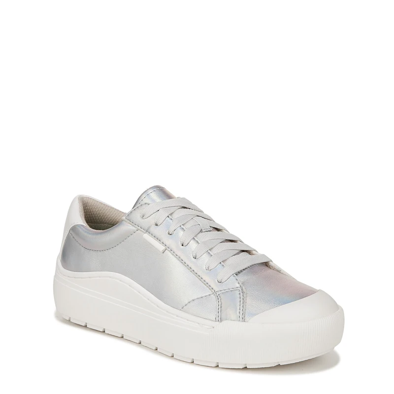 Dr. Scholl's Shoes Women's Time Off Sneaker, Silver Foil, 6 UK