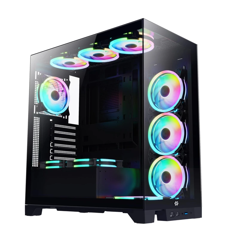 Bluegears Bgears b-Pellucid ATX Gaming PC Case. Front and Side Tempered Glass Design with Built in USB Type C Port. (Fans are Sold Separately!!).