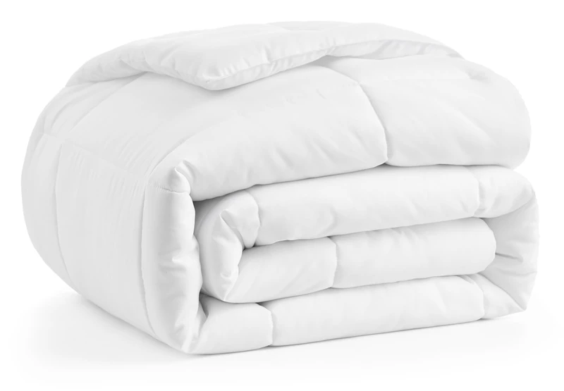 CASUAL LIVING 32611 Full Size Premium Bedding Comforter Duvet Insert Quilted Lightweight Machine Washable All Season Down Alternative Home and Hotel Style Luxury Cooling Comforter, Full, White