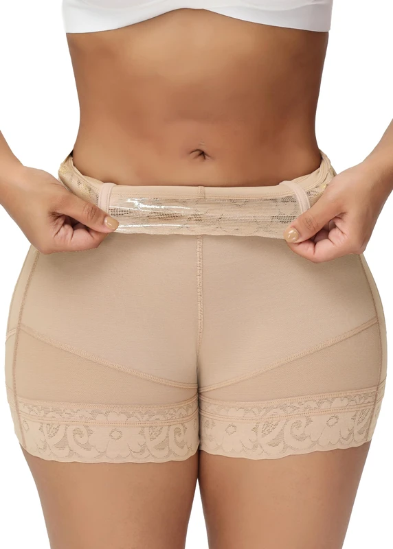 SHAPSHE Butt Lifting Shapewear for Women Tummy Control Body Shaper Shorts Slimmer Flat Tummy Butt Shaper Panties, Beige, S
