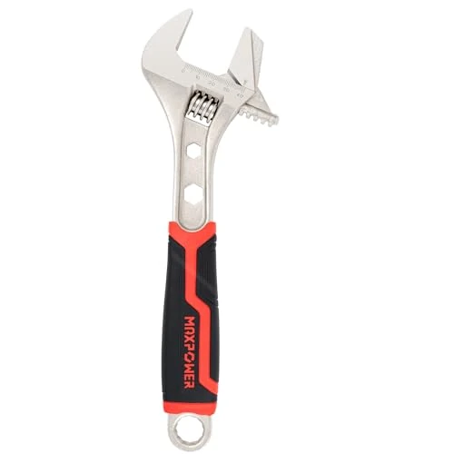 MAXPOWER 12"/300mm Adjustable Wrench - Multifunctional Pipe Spanner with Reversible Wide Opening Jaw