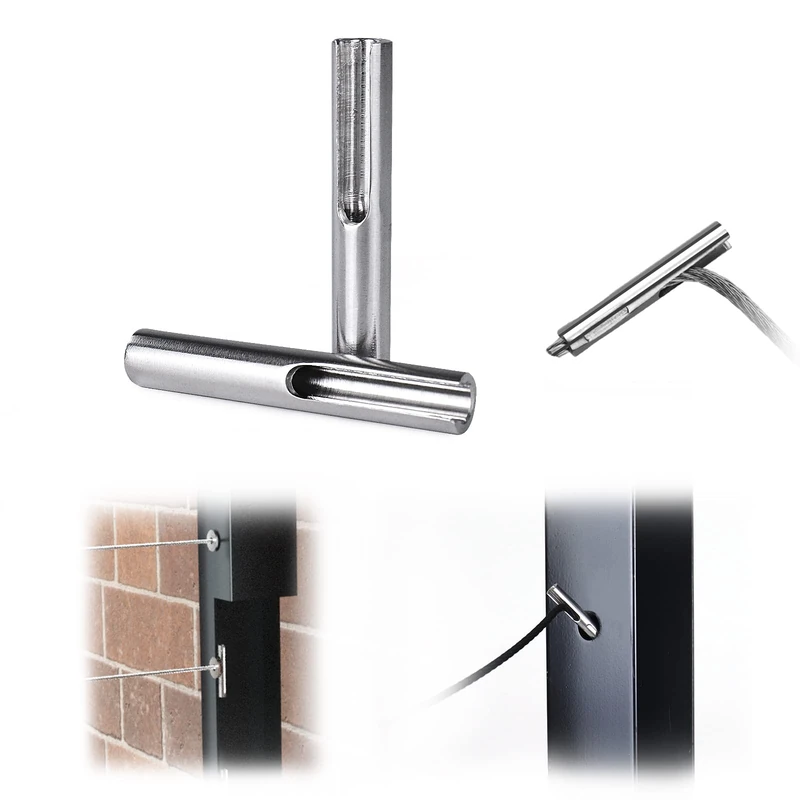 Muzata 40Pack 1/8" Invisible Cable Railing Kit Terminal Toggle Anchor Angle Adjustable T316 Stainless Steel for Metal Post Stair Deck One Post Corner CR07, CV2 - Image 1