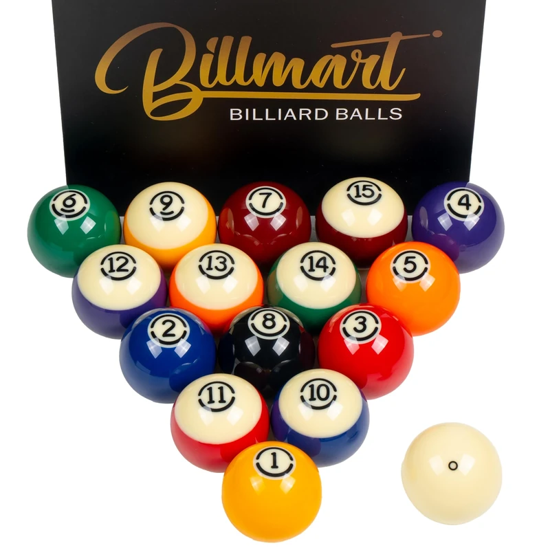 Billmart Premium Billiard Balls Pool Table Accessories 2-1/4" Regulation Size 16 Pool Balls Billiard Set