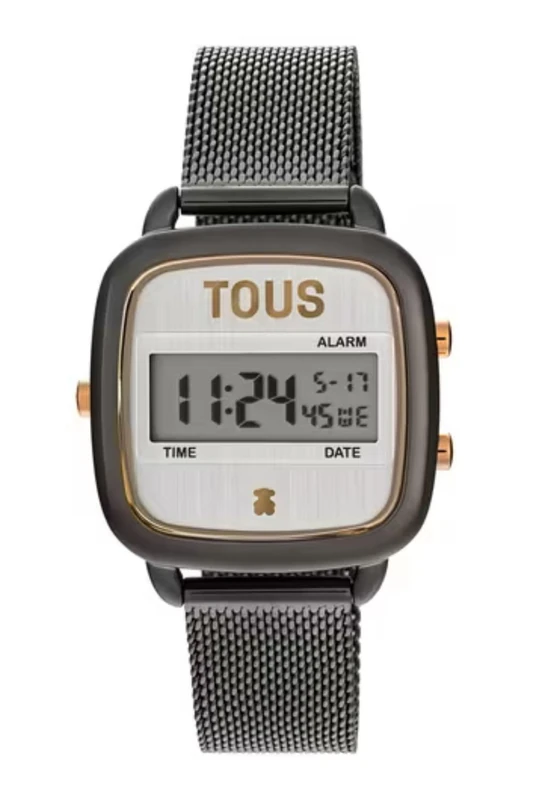 TOUS Watches d-Logo Womens Digital Watch with Stainless Steel Bracelet 300358300