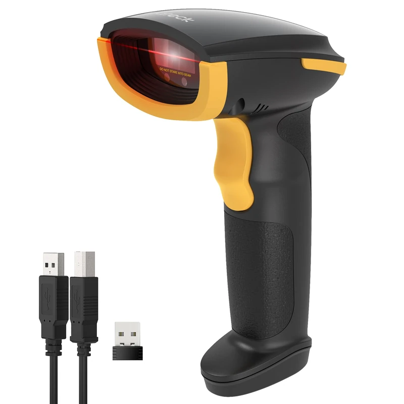 Inateck Barcode Scanner Wireless, Bluetooth Laser Bar Code Scanner, 1D Handheld USB Wired Barcode Reader, 1 Charge for 3 Months Use, Support APP & SDK, BCST-21
