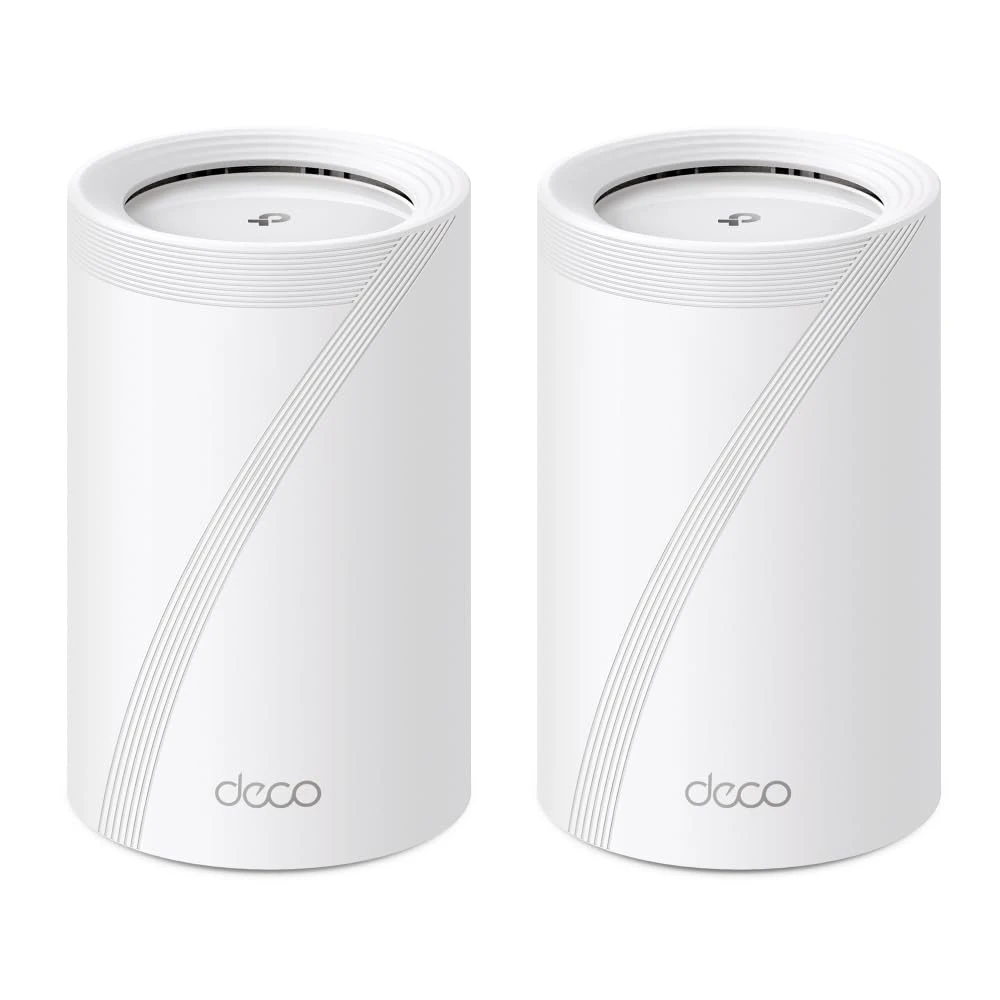 TP-Link Deco WiFi 7 Mesh BE9300 Deco Tri-Band BE65(2-Pack), Ethernet Port/Fibre 2.5 Gbps, WiFi Speed up to 9 Gbps, WPA3, 320 MHz Channels, 6 GHz
