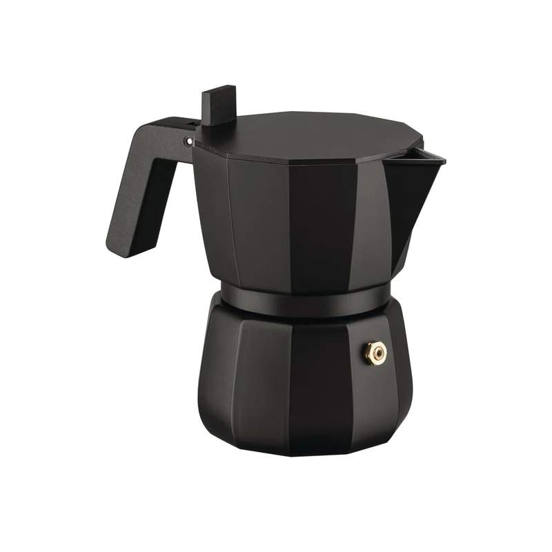 Alessi Moka DC06/3 B Design Espresso Maker Cast Aluminium Handle and Knob PA Black 3 Cups