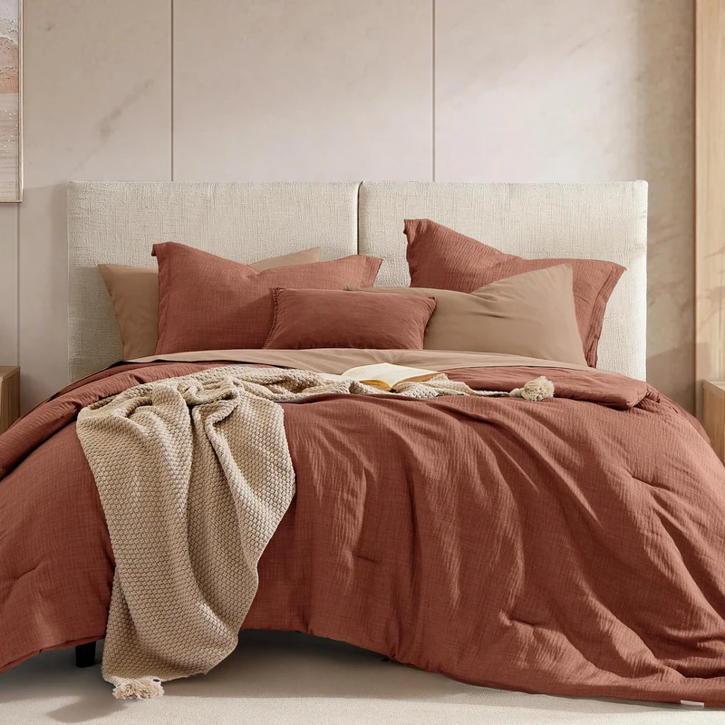 King Size Comforter Set - 7 Pieces King Bedding Set Textured Bed in a Bag