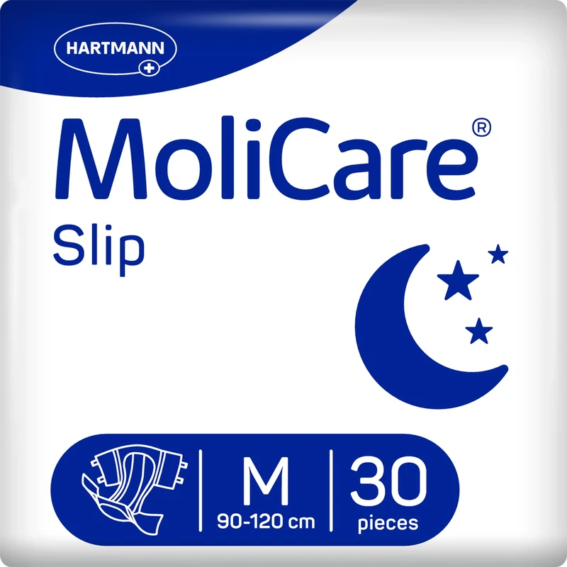 MoliCare Slip Night – Adult Nappies for Severe Urinary and faecal Incontinence at Night | Reliable & Comfortable | Size M, 35-47 inches (90-120cm), 30 Items