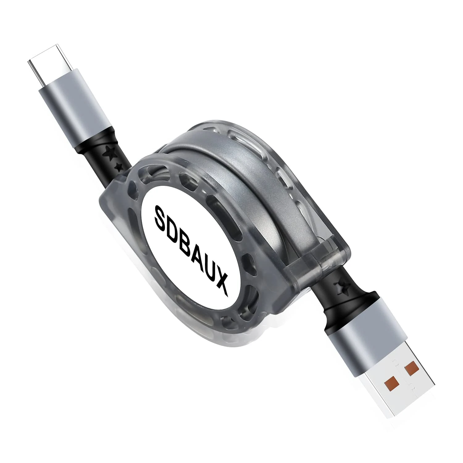 SDBAUX USB C Cable Fast Charging 1M, QC 3.0(3A) USB A to USB Type C Retractable Charger Cord, for iPhone 16/15 Series, iPad Air/Pro, Samsung Galaxy S25 S24 Ultra, LG, Sony, Huawei, Moto, PS5, Switch