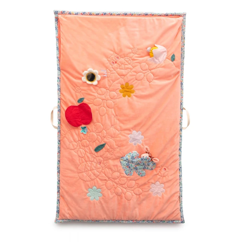 Lilliputiens – 2-in-1 Activity Mat and Sleeping Bag - Stella the Fawn for Babies – Sensory Play Mat and Cozy Sleeping Bag – Interactive Activities, Glow-in-the-Dark Stars – 83462