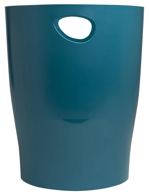 EXACOMPTA - Ref 45328D - Set of 8 waste paper bins, Ecobin NeoDeco bins with handles - Volume 15 litres - Dimensions 26.5 x 26.5 x 33.5 cm - For Office or Home - Colour Duck Blue