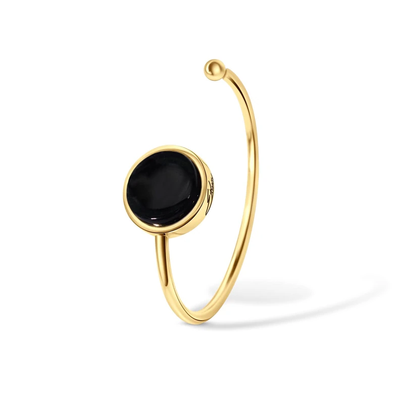 Ellen Kvam Jewelry Circle Bracelet 18Kt Gold plated, Black