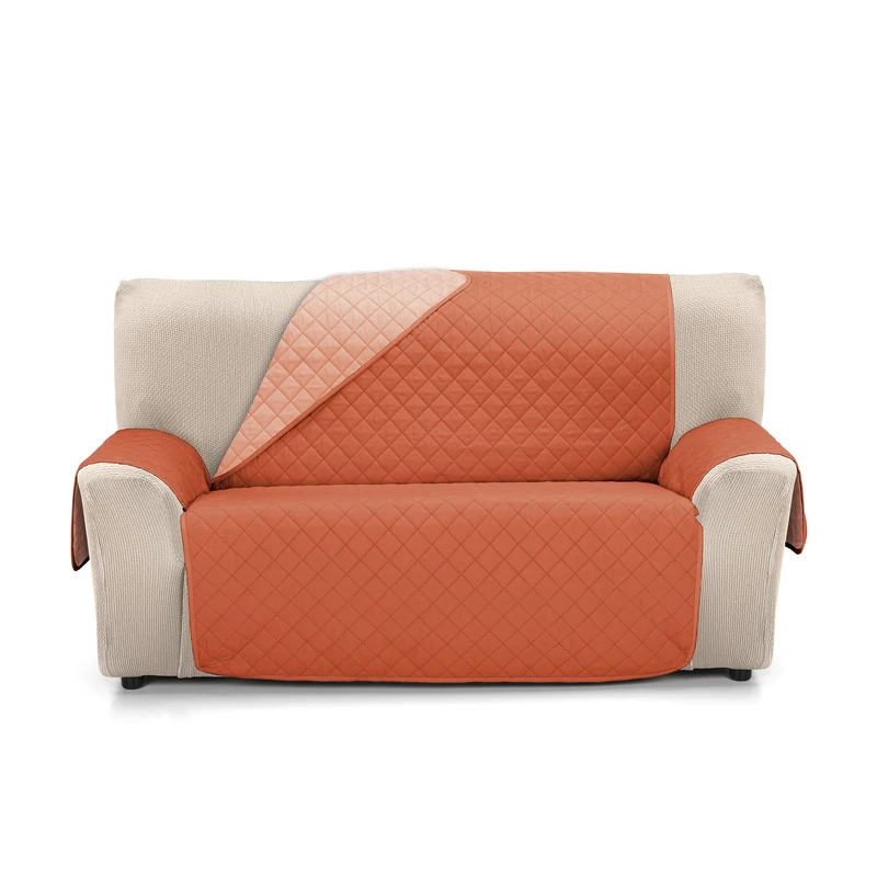 Martina Home Reversible Quilted Sofa Cover Amber 3 Seater XL Tile/Coral