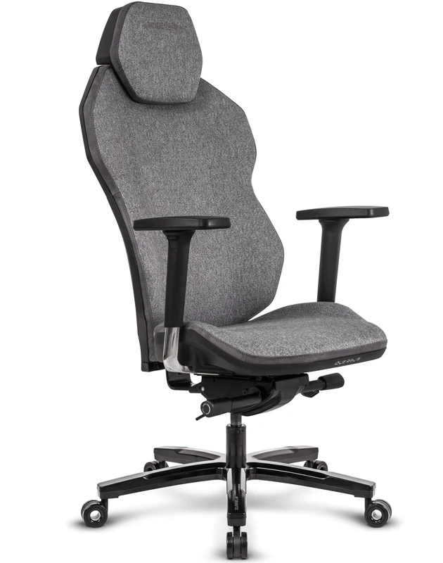 Quersus Chair, Metal Synthetic Leather, Grey, M-XL