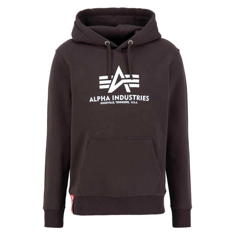Alpha Industries Basic Hoody Hooded Sweat for Men Hunter Brown