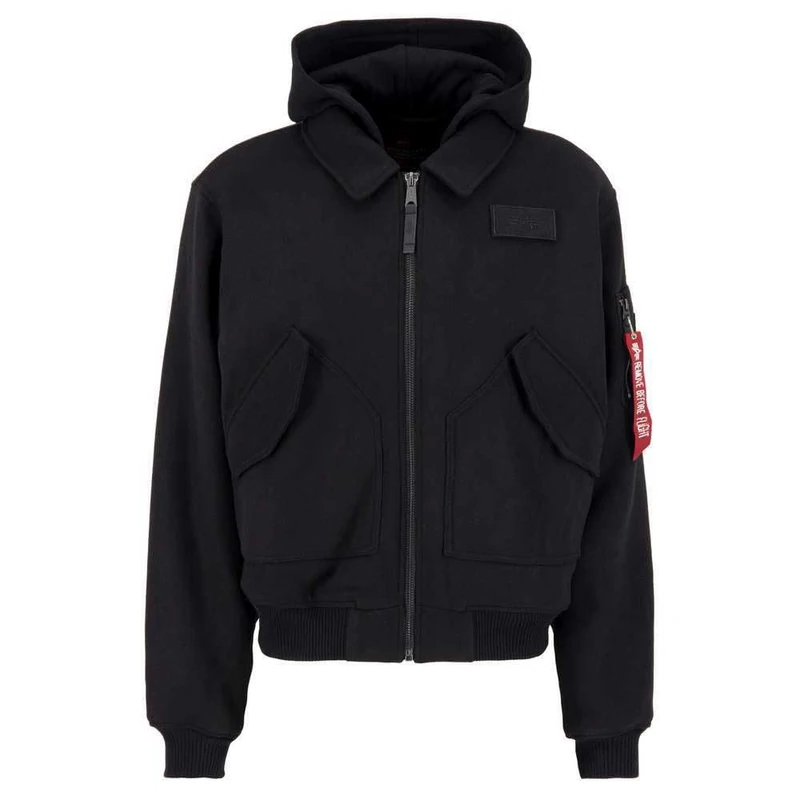 Alpha Industries CWU ZH Wool Bomber Jacket for Men Black